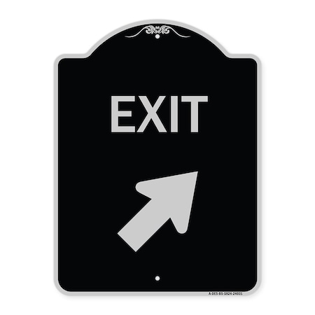 Signmission Exit Exit with Right Arrow Heavy-Gauge Aluminum Architectural Sign, 24" H, 18" L, BS-1824-24031 A-DES-BS-1824-24031